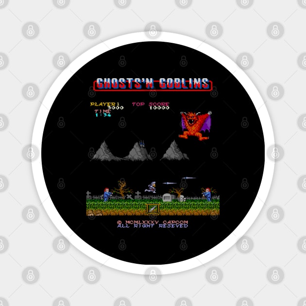 Mod.3 Arcade Ghosts 'n Goblins Video Game Magnet by parashop